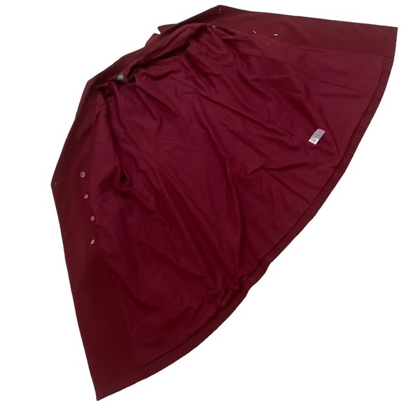 Vince Camuto double breasted coat gold tone logo buttons lined merlot large - Picture 5 of 12